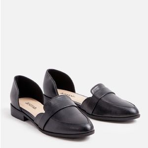 Black loafer-style flat